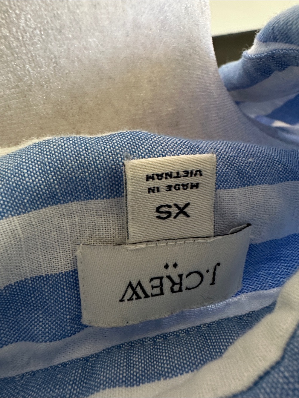 J. Crew Blue and White Striped Sleeveless Collared Tunic - Picture 5 of 6
